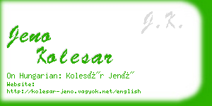 jeno kolesar business card